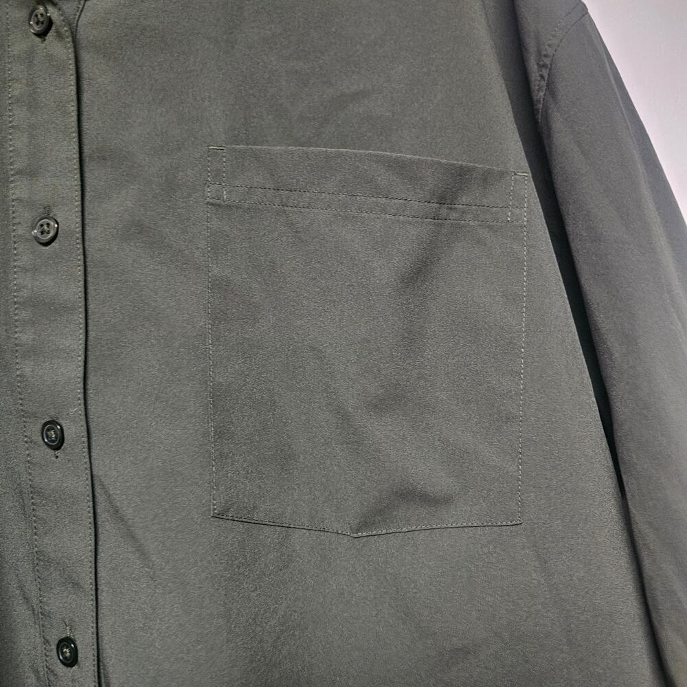 Athleta Green Oversized Cropped Tech Button Up Blouse Athleisure Casual Size‎ XL - Picture 3 of 7